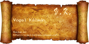 Vogel Kálmán névjegykártya